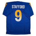 Autographed/Signed Matthew Stafford Los Angeles Blue Jersey Beckett BAS COA product image 1, provided for visual reference
