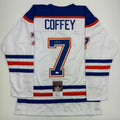 Autographed/Signed Paul Coffey Edmonton White Hockey Jersey JSA COA product image 1, provided for visual reference and