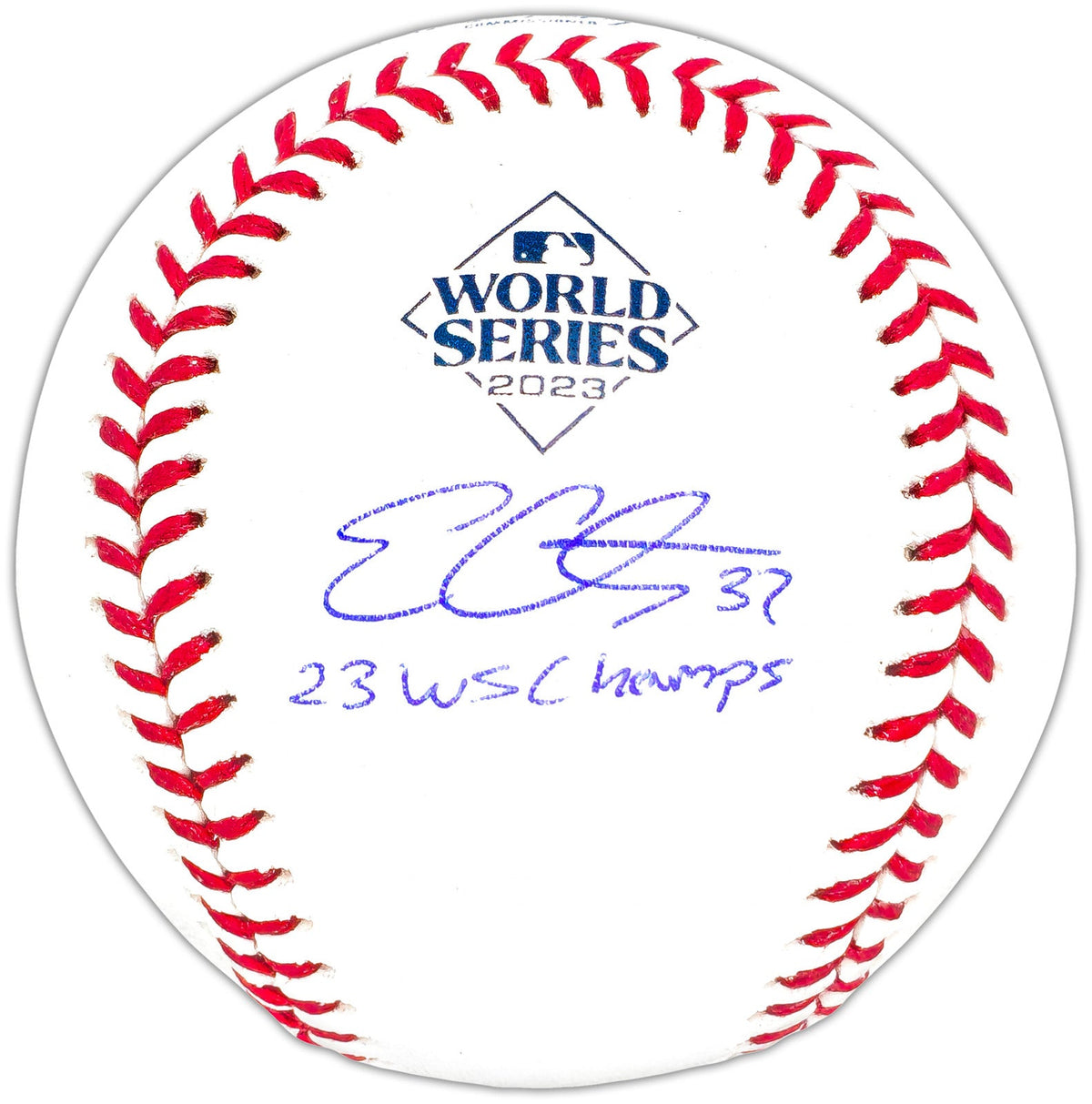 Evan Carter Signed 2023 WS Logo MLB Baseball Texas Rangers Beckett BAS product image 1, provided for visual reference and