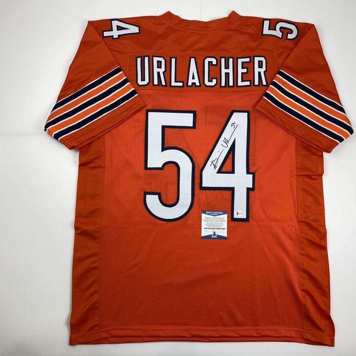 Autographed/Signed Brian Urlacher Chicago Orange Jersey Beckett BAS COA product image 1, provided for visual reference and