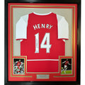 Framed Autographed/Signed Thierry Henry 35x39 Arsenal Red Jersey BAS COA product image 1, provided for visual reference and
