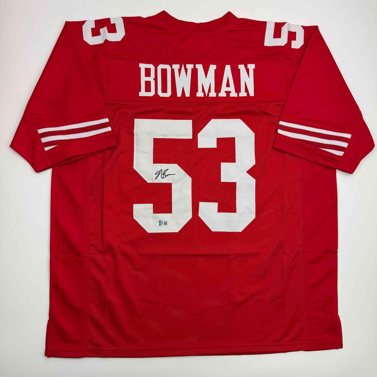 Autographed/Signed NaVorro Bowman San Francisco Red Jersey Beckett BAS COA product image 1, provided for visual reference