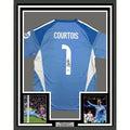 Framed Autographed/Signed Thibaut Courtois 35x39 Real Madrid Jersey BAS COA product image 1, provided for visual reference