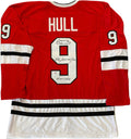 Bobby Hull Autographed Chicago Blackhawks Red XL Jersey (PSA) product image 1, provided for visual reference and product