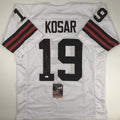 Autographed/Signed Bernie Kosar Cleveland White Football Jersey JSA COA product image 1, provided for visual reference and