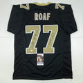 Autographed/Signed Willie Roaf HOF 2012 New Orleans Black Jersey JSA COA product image 1, provided for visual reference and