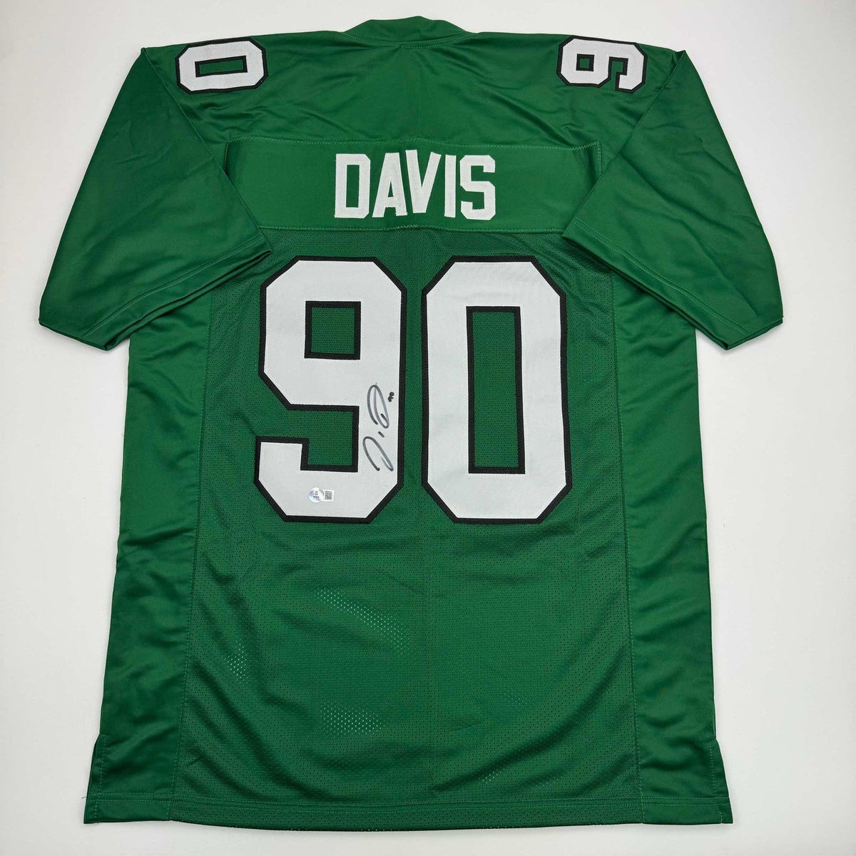 Autographed/Signed Jordan Davis Philadelphia Kelly Green Jersey BAS COA product image 1, provided for visual reference and