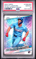 Graded 2024 Topps Wyatt Langford #CSMLB85 Stars MLB Chrome Card PSA 10 product image 1, provided for visual reference and