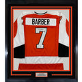 Framed Autographed/Signed Bill Barber 35x39 HOF 90 Orange Jersey BAS COA product image 1, provided for visual reference and