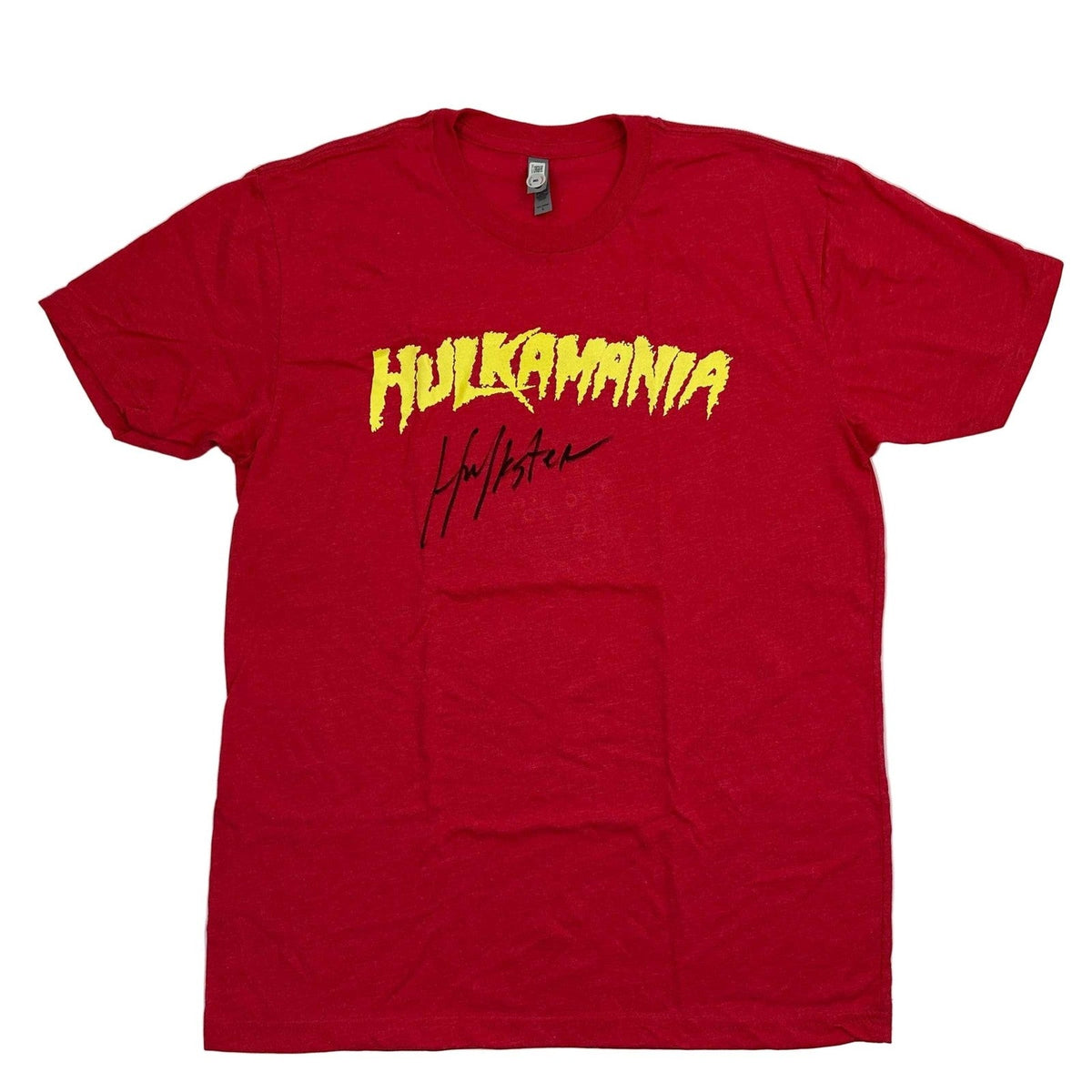 Autographed/Signed Hulk Hogan Hulkamania Red WWE Shirt T-Shirt Beckett COA product image 1, provided for visual reference