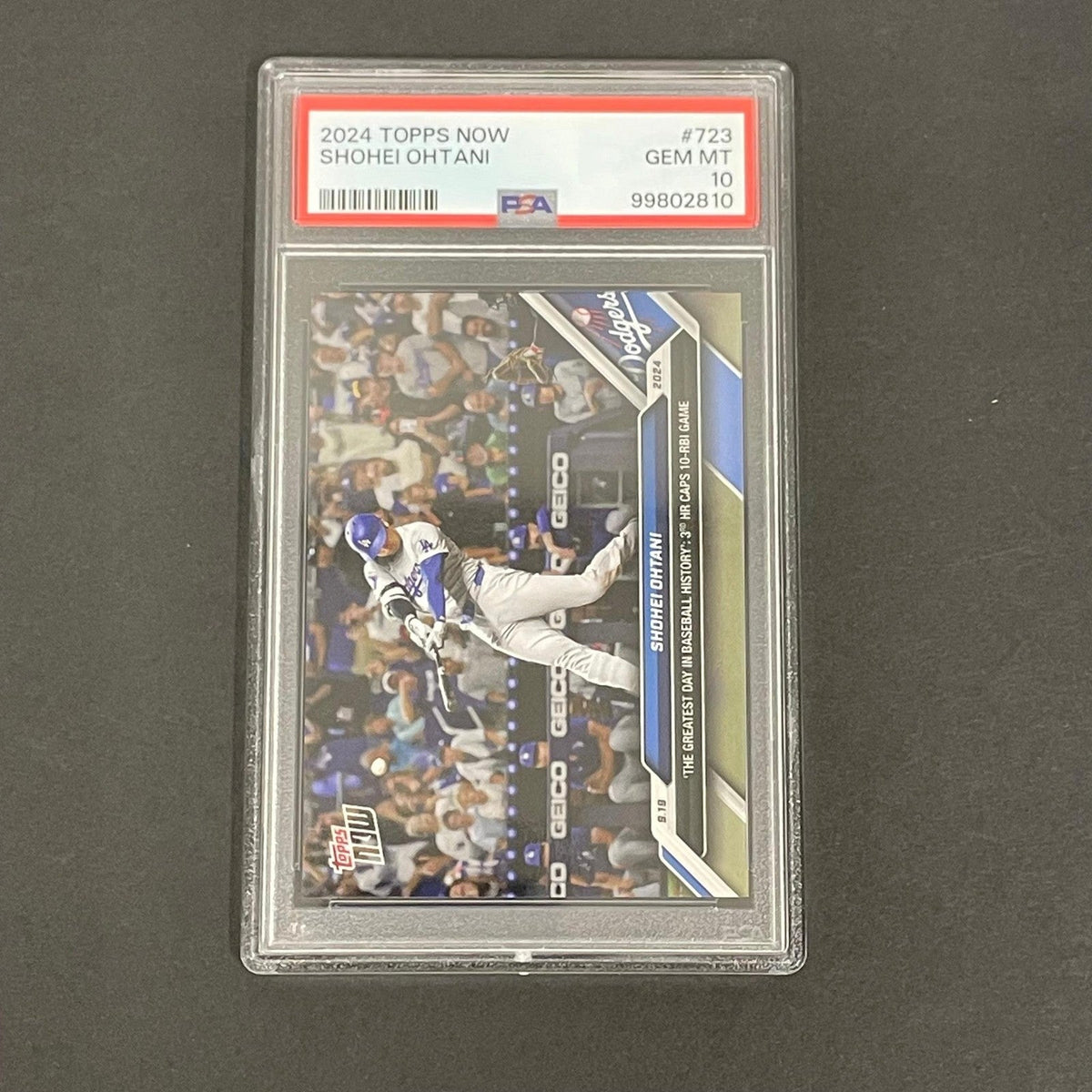 2024 Topps Now #723 Shohei Ohtani PSA GEM MT 10 Dodgers product image 1, provided for visual reference and product detail