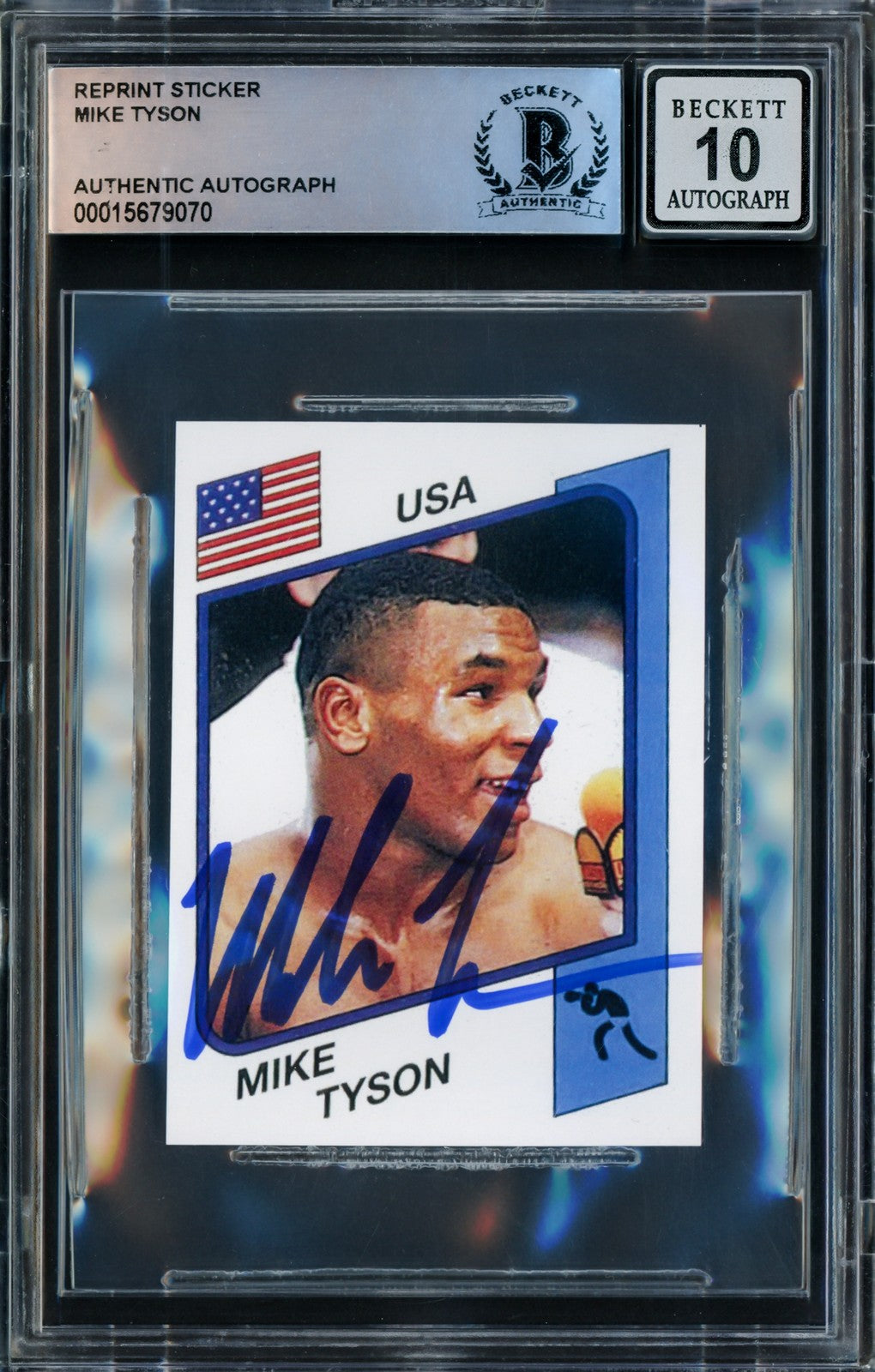 Mike Tyson 1986 Panini Supersport RP RC Signed Reprint Trading Card Beckett BAS product image 1, provided for visual