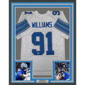 Framed Signed Tyleik Williams 35x39 Detroit White Jersey Beckett COA product image 1, provided for visual reference and