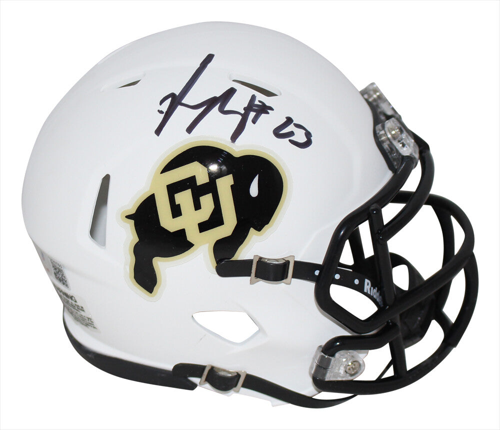 Phillip Lindsay Autographed Colorado Buffaloes White Mini Helmet BAS 34307 product image 1, provided for visual reference