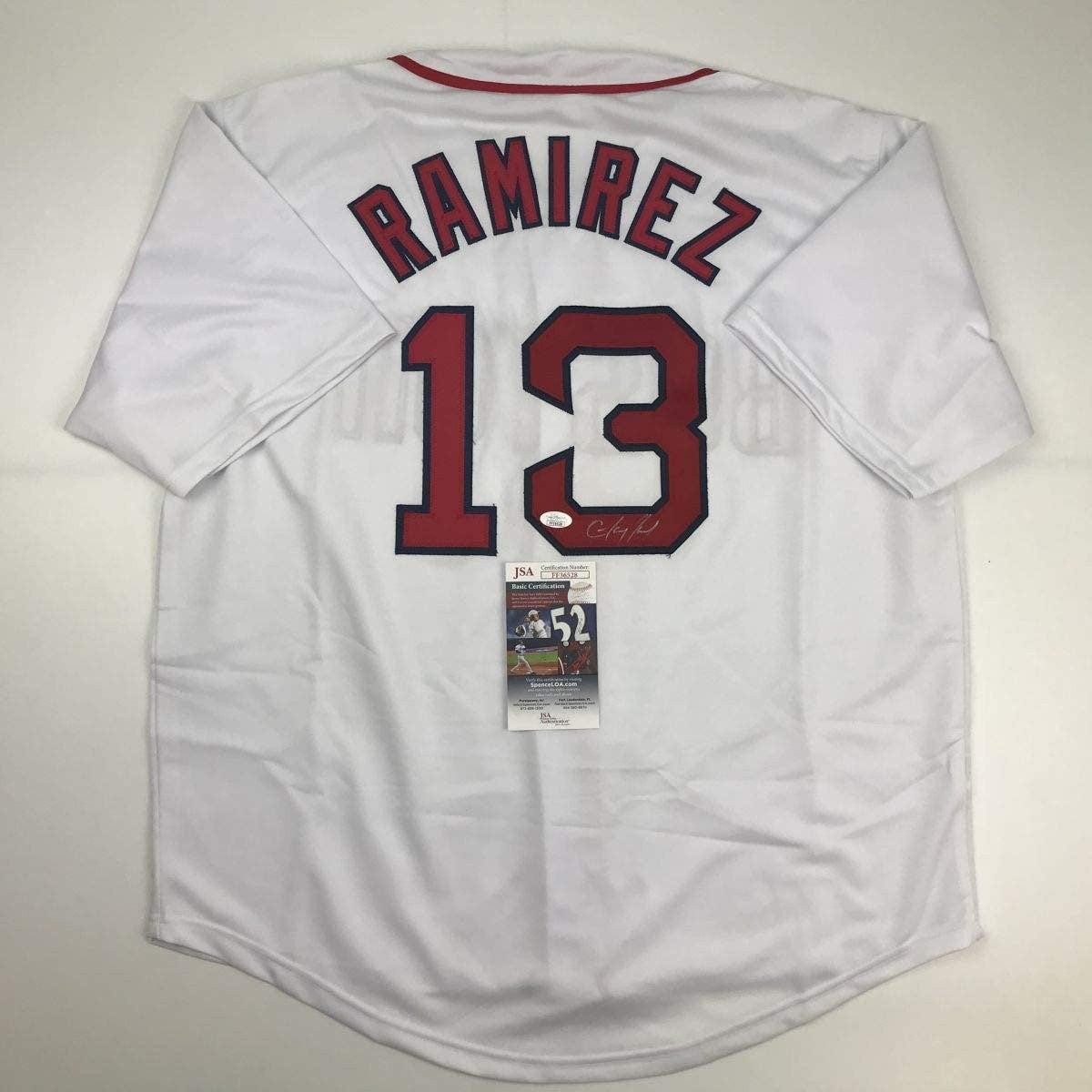 Autographed/Signed HANLEY RAMIREZ Boston White Baseball Jersey JSA COA Auto product image 1, provided for visual reference