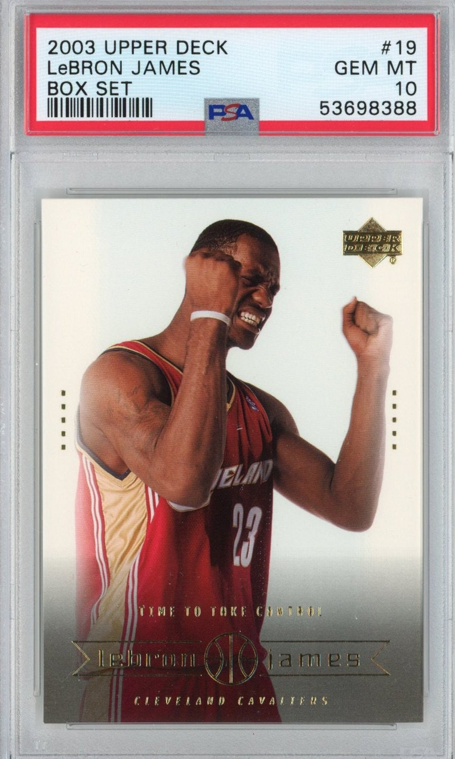 Graded 2003-04 Upper Deck LeBron James #19 Box Set Rookie Card PSA 10 product image 1, provided for visual reference and