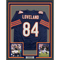 Framed Signed Colston Loveland 35x39 Chicago Blue Jersey Beckett COA product image 1, provided for visual reference and
