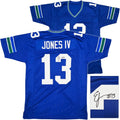 Seattle Seahawks Ernest Jones IV Signed Blue Jersey MCS Holo product image 1, provided for visual reference and product
