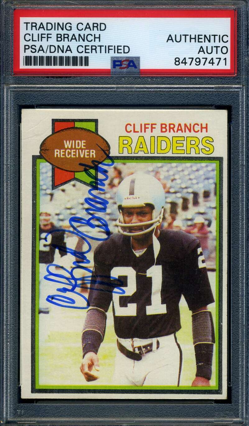 Cliff Branch PSA DNA Signed 1979 Topps Autograph product image 1, provided for visual reference and product detail review