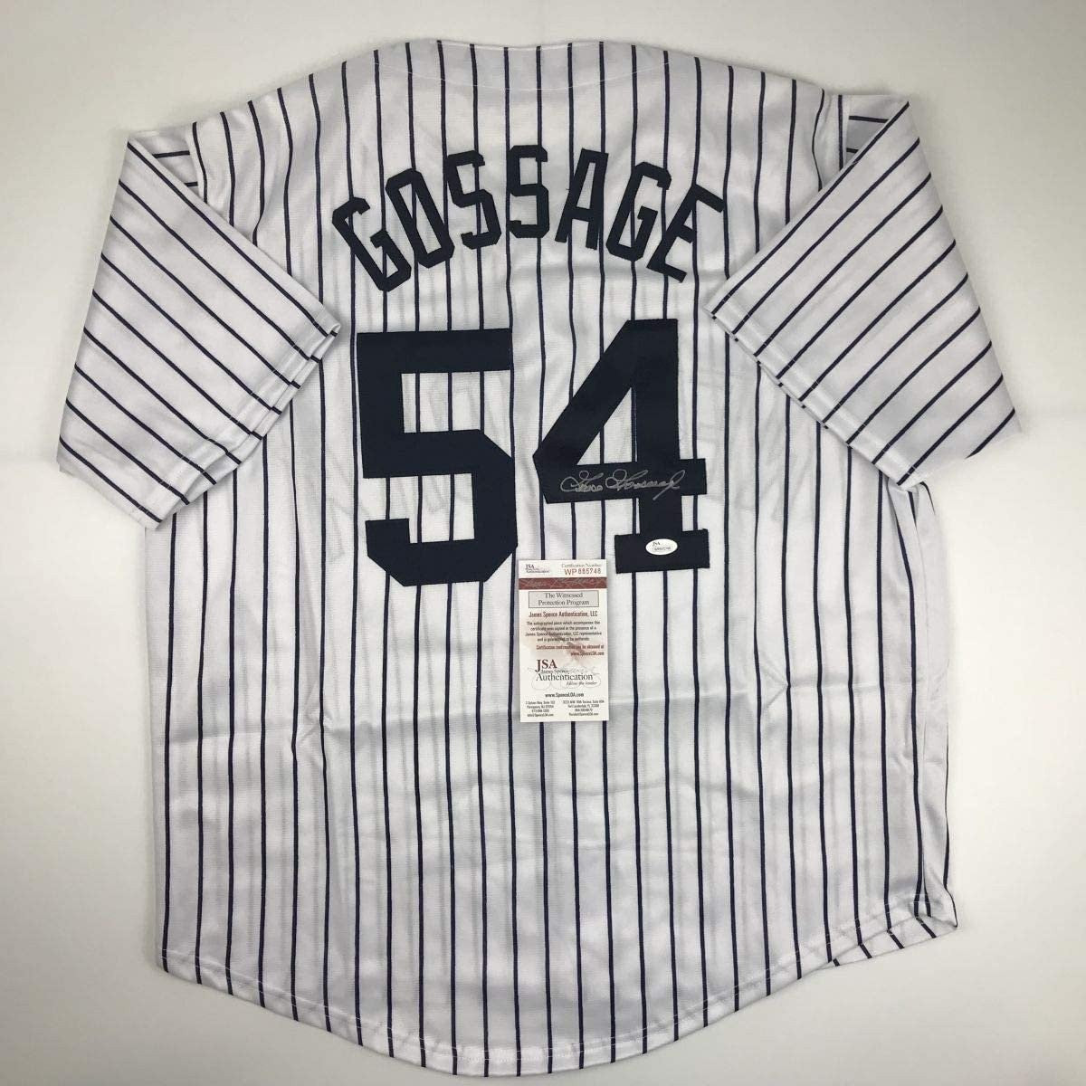 Autographed/Signed Goose Gossage New York Pinstripe Baseball Jersey JSA COA product image 1, provided for visual reference