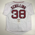 Autographed/Signed Curt Schilling Boston White Baseball Jersey JSA COA Auto product image 1, provided for visual reference