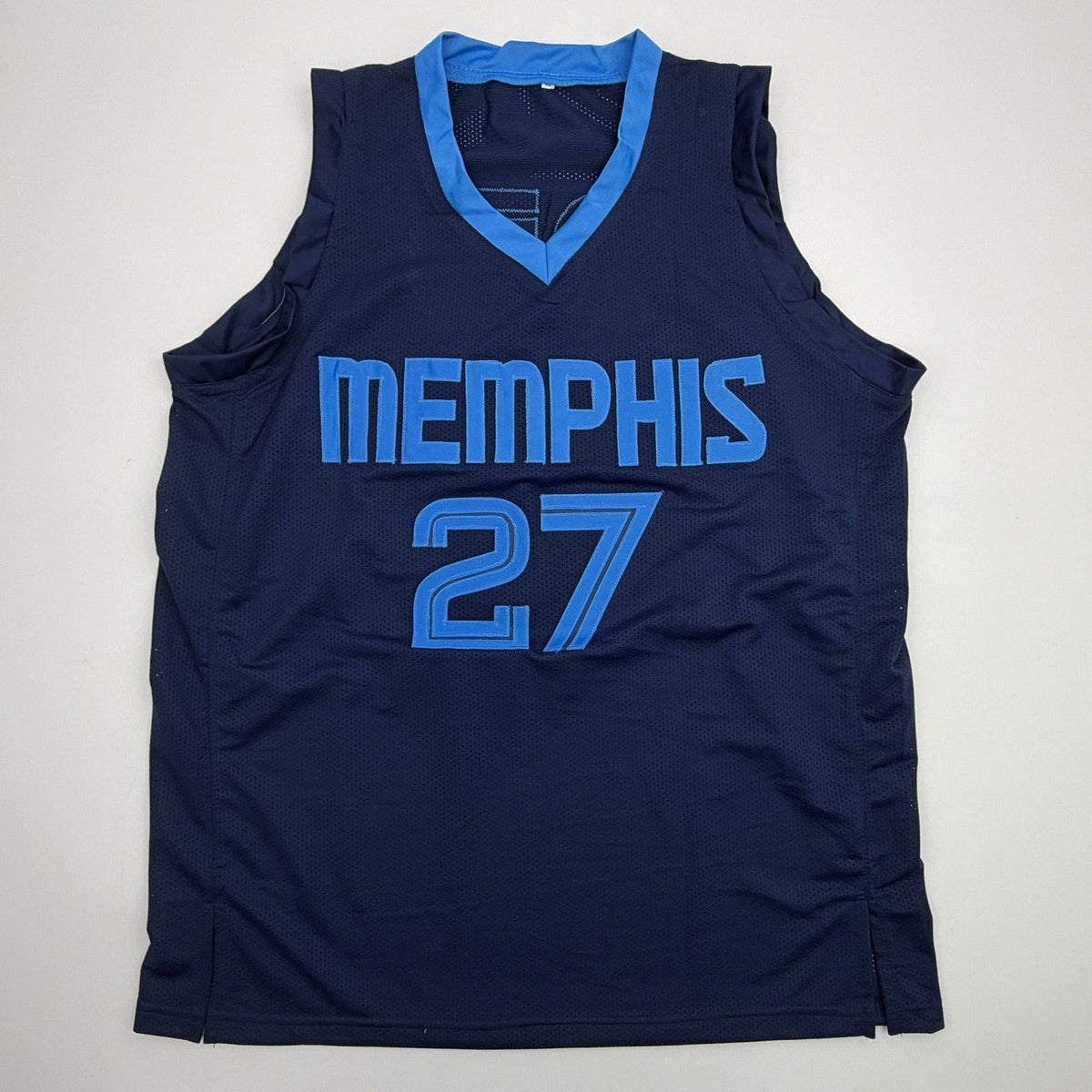 Facsimile Autographed Cameron Boozer Memphis Blue Reprint Auto Jersey XL product image 3, provided for visual reference and
