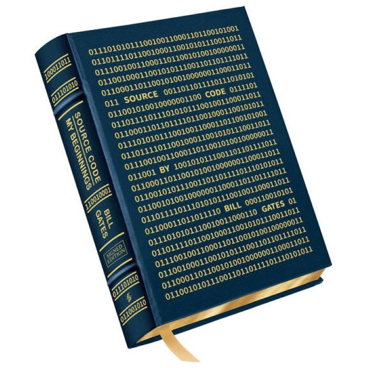 Bill Gates Signed Source Code My Beginnings 22kt Gold Leather Bound Book PSA/DNA product image 1, provided for visual
