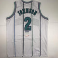 Autographed/Signed Larry Johnson Charlotte White Jersey PSA/DNA COA product image 1, provided for visual reference and