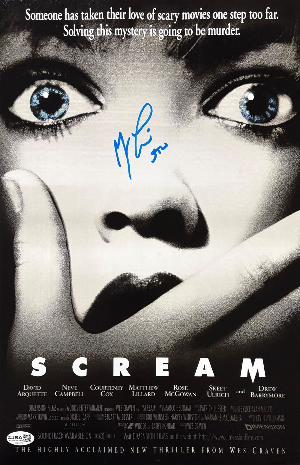 Matthew Lillard Signed 11x17 Scream Photo Stu Inscribed JSA QR product image 1, provided for visual reference and product