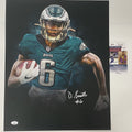 Autographed/Signed DeVonta Smith Eagles 16x20 Photo JSA COA Auto product image 1, provided for visual reference and product