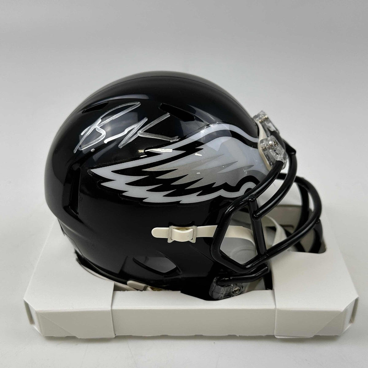 Autographed/Signed Brandon Graham Eagles Eclipse Mini Helmet Beckett COA product image 1, provided for visual reference and