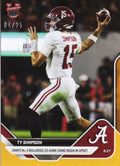 2025 Topps Bowman U Now Ty Simpson #22 Orange Foil /25 Rookie RC Card product image 1, provided for visual reference and