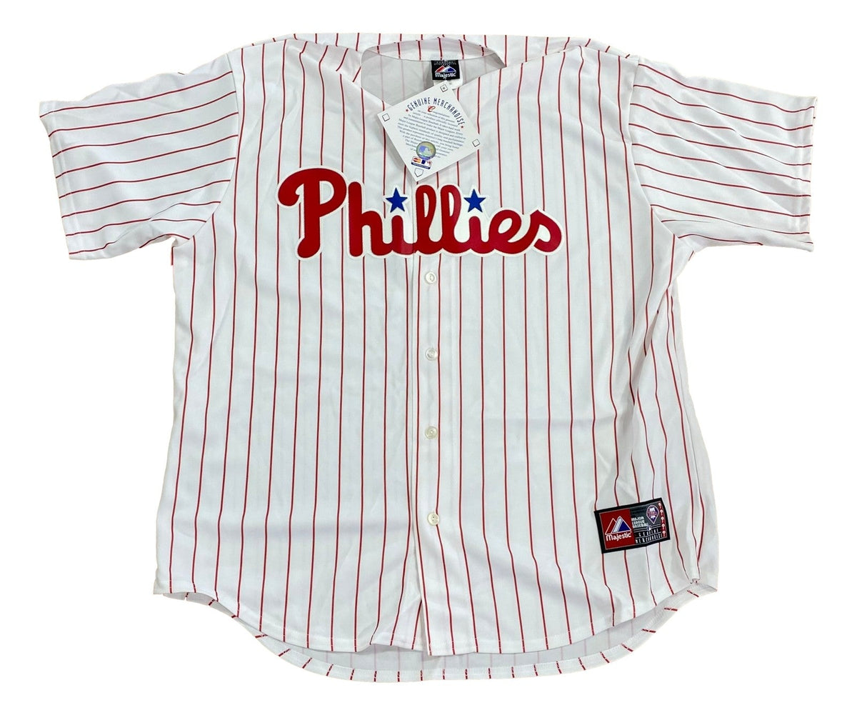 Philadelphia Phillies Majestic Pinstripe Baseball Jersey product image 1, provided for visual reference and product detail