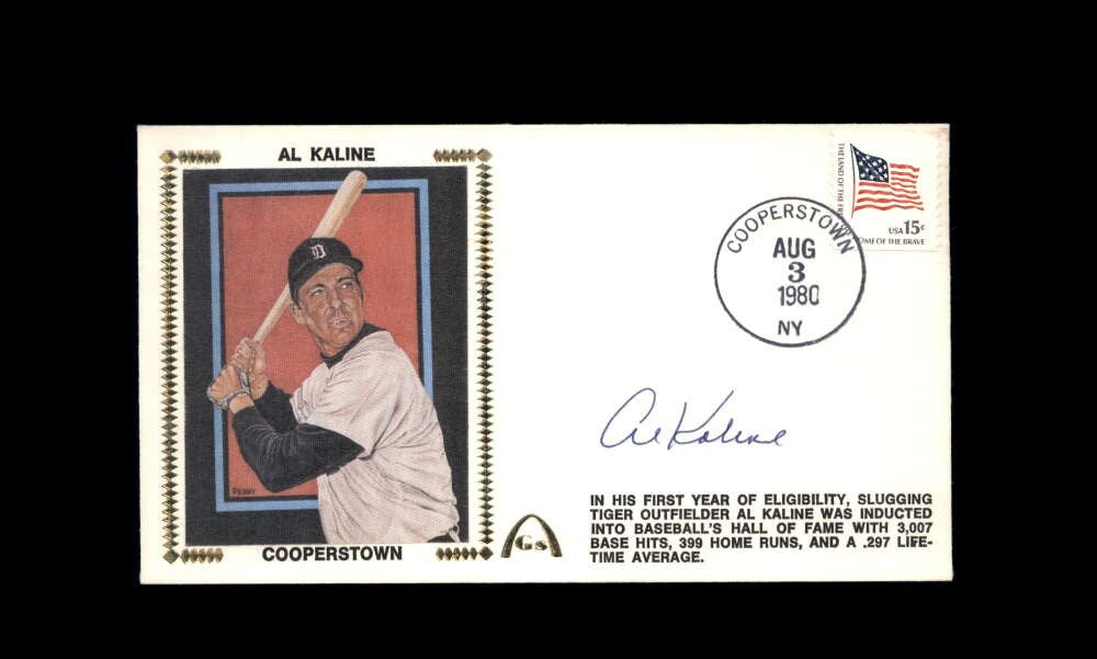 Al Kaline PSA DNA Signed 1980 First Day Cover Cache FDC Cooperstown Autograph product image 1, provided for visual reference