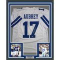 Framed Autographed/Signed Brandon Aubrey 35x39 Dallas White Jersey BAS COA product image 1, provided for visual reference