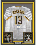 FRAMED Signed MANNY MACHADO 35x39 San Diego Pinstripe Jersey COA product image 1, provided for visual reference and product