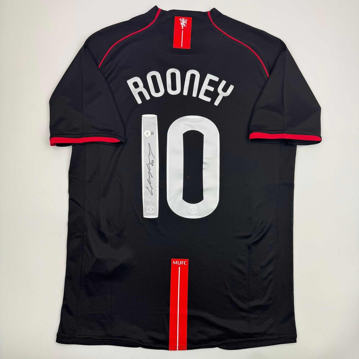 Autographed/Signed Wayne Rooney Manchester United Black 08 Final Jersey COA product image 1, provided for visual reference