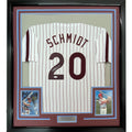 FRAMED Signed MIKE SCHMIDT 35x39 Philly Pinstripe Jersey JSA COA product image 1, provided for visual reference and product