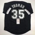 Autographed/Signed FRANK THOMAS Chicago Black Baseball Jersey JSA COA Auto product image 1, provided for visual reference