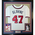 FRAMED Signed TOM GLAVINE 35x39 Atlanta White Jersey JSA COA Auto product image 1, provided for visual reference and product