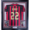 Framed Autoed/Signed Ricardo Kaka 35x39 AC Milan Black/Red Jersey BAS COA product image 1, provided for visual reference and