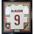 FRAMED Autographed/Signed JIM MCMAHON 35x39 Chicago White Jersey JSA COA product image 1, provided for visual reference and